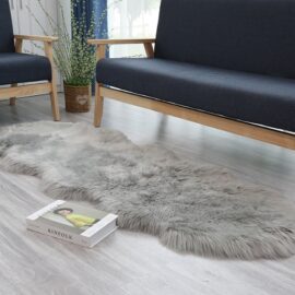 Faux Fur Rug Sheepskin Shag Fluffy Fuzzy Rugs for Bedroom Bedside Bed Floor Living Room Plush High-Density Cushion Carpet Super Sofa Cover