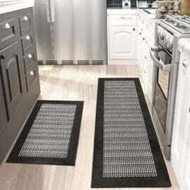 Inside Door Mat for Entry, Absorbent, Dirt Trapper, Low Profile Thin, Non Slip Mats with Rubber Backing, Ideal for Indoor, High Traffic, Garage, Entrance,