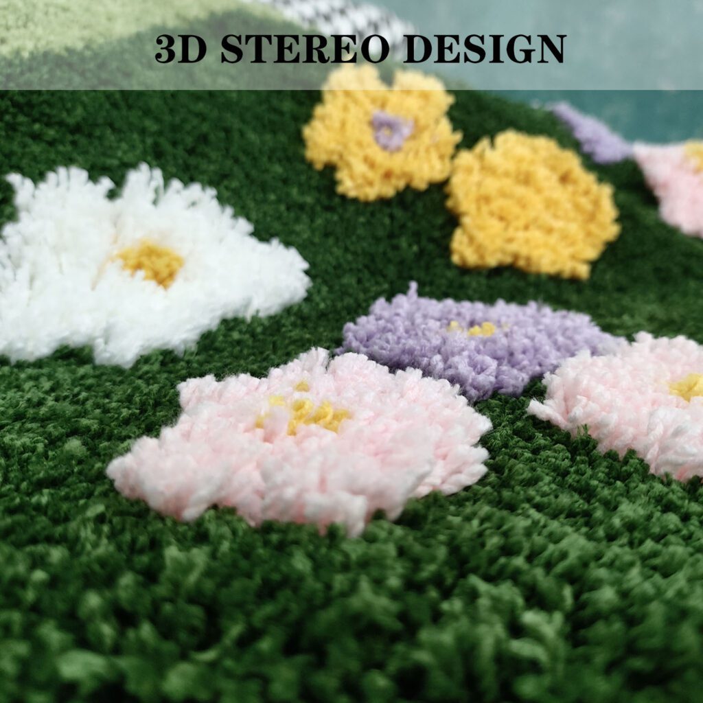 Abstract Tufted Moss Landscape Design Area Rug Rubber Non-Slip Backing Polyester Tufted Rug Pad Modern Luxurious Thick Carpet