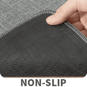 Kitchen Rugs Set of 2 for Floor: Non-slip kitchen rugs mats designed for kitchen floor use, featuring absorbency and stain resistance. These kitchen runner rugs have a rubber backing for non-skid properties and are washable. Ideal for placement in front of the sink, they come in a gray linen style.