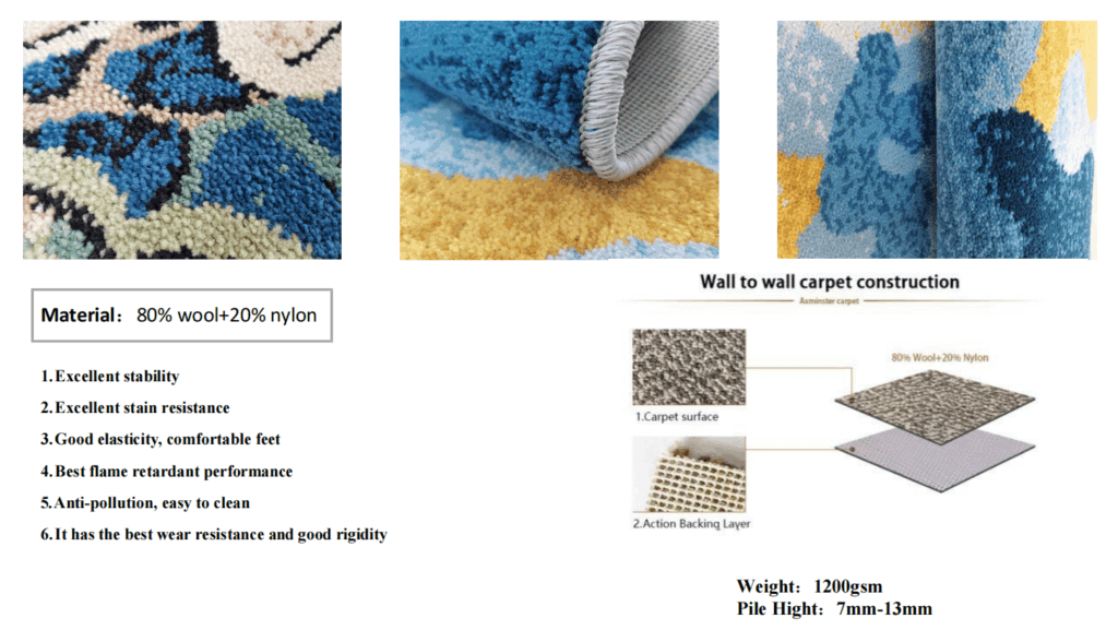 Custom Axminster Modern Design Banquet Hall Carpet Kids Room Carpet Decorative Floor Carpet for Banquet Hall Wall Design