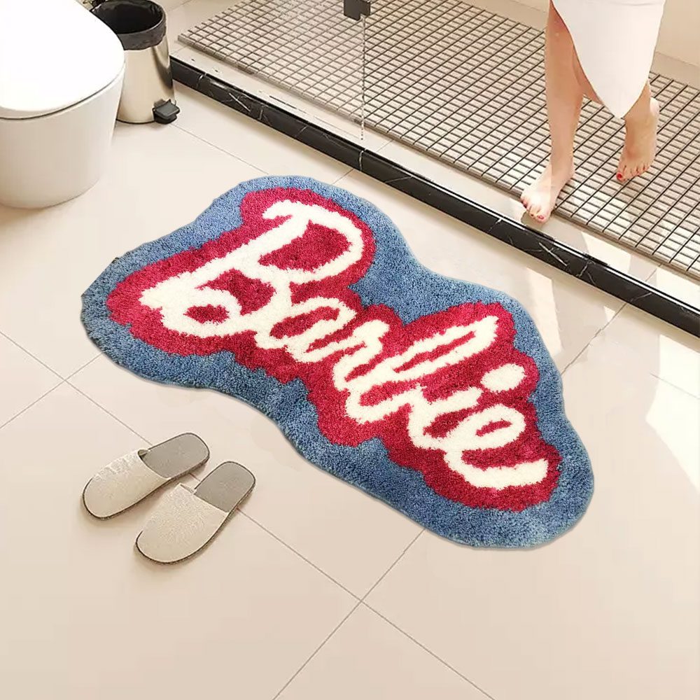 Custom Bedroom Carpet Plush Bedside Rugs Area Rugs for Living Room Printed Black and White Fluffy Carpet