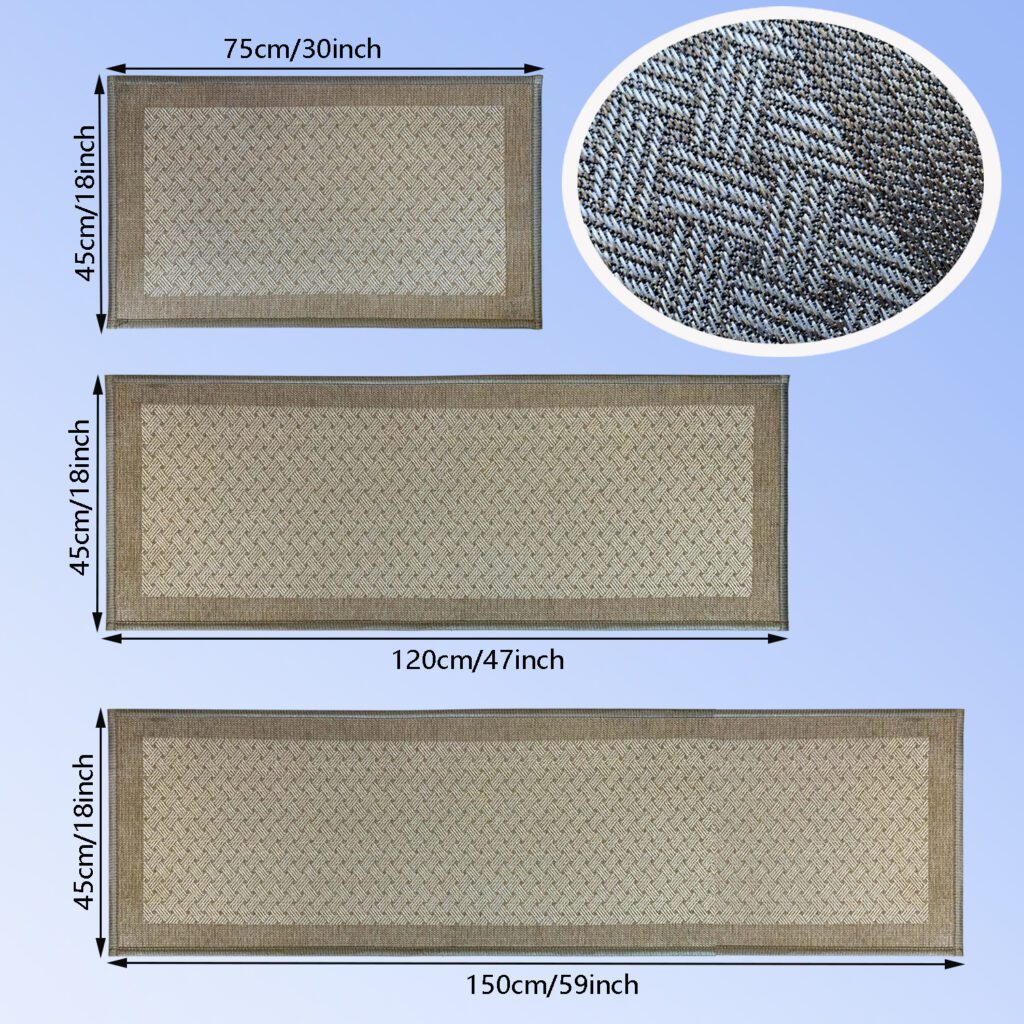 Kitchen Rugs and Mats Non Skid Washable - Non Slip Absorbent Kitchen Runner Rugs for Floor Herringbone Patterned Carpets