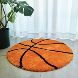 3d Printed Rug Kids Play Basketball Cartoon Mats Round Shape Design Mats Custom Logo Carpet for Children
