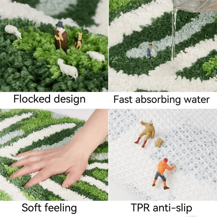 OEM Design Monstera Leaf Foot Mat Non Slip Microfiber Bath Mat Ultra Soft Washable Plant Leaves Shaped Tufted Rug