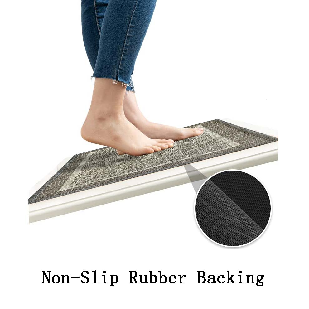 New Design Non Skid Washable Polyester Rubber Kitchen Mats for Floor Kitchen Rugs and Mats with 2mm Rubber Backing