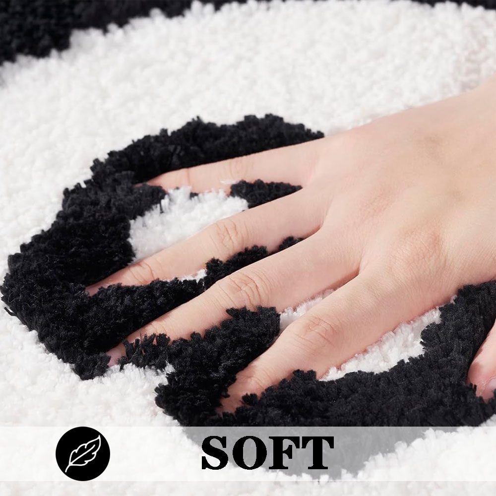 8-ball Tufted Anti slip Fluffy Foot Mat Customized Super Absorbent Ultra-fine Fiber Plush Bath Mat Carpet