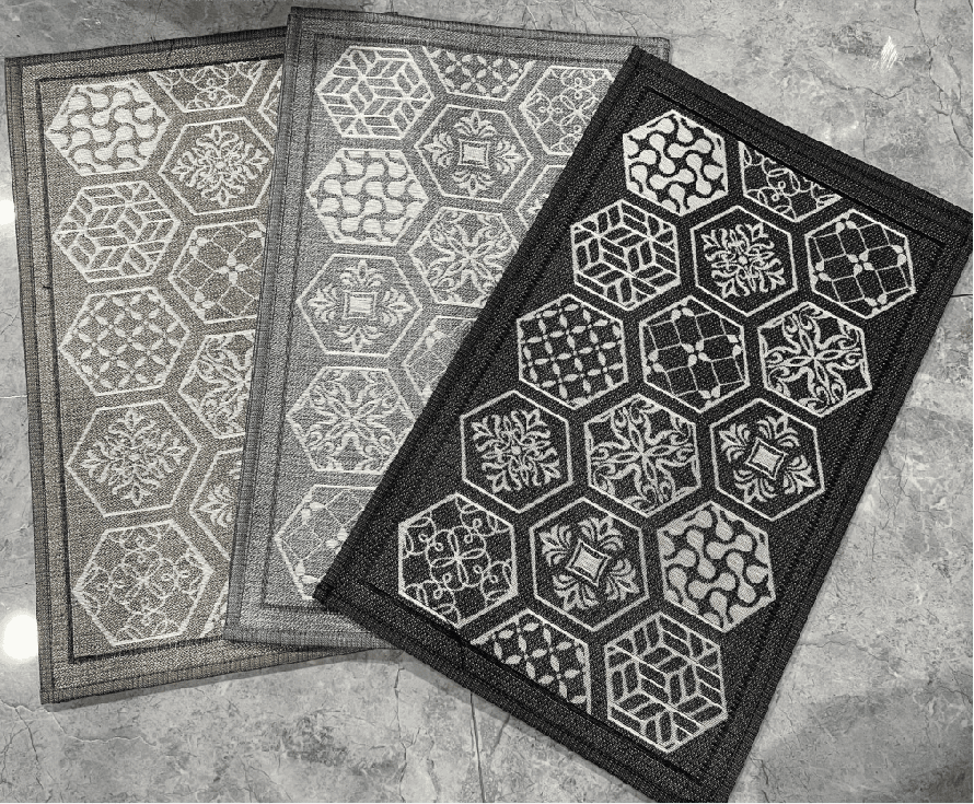 Custom Durable Standing Mats Jacquard Woven Fabric Rubber Mat